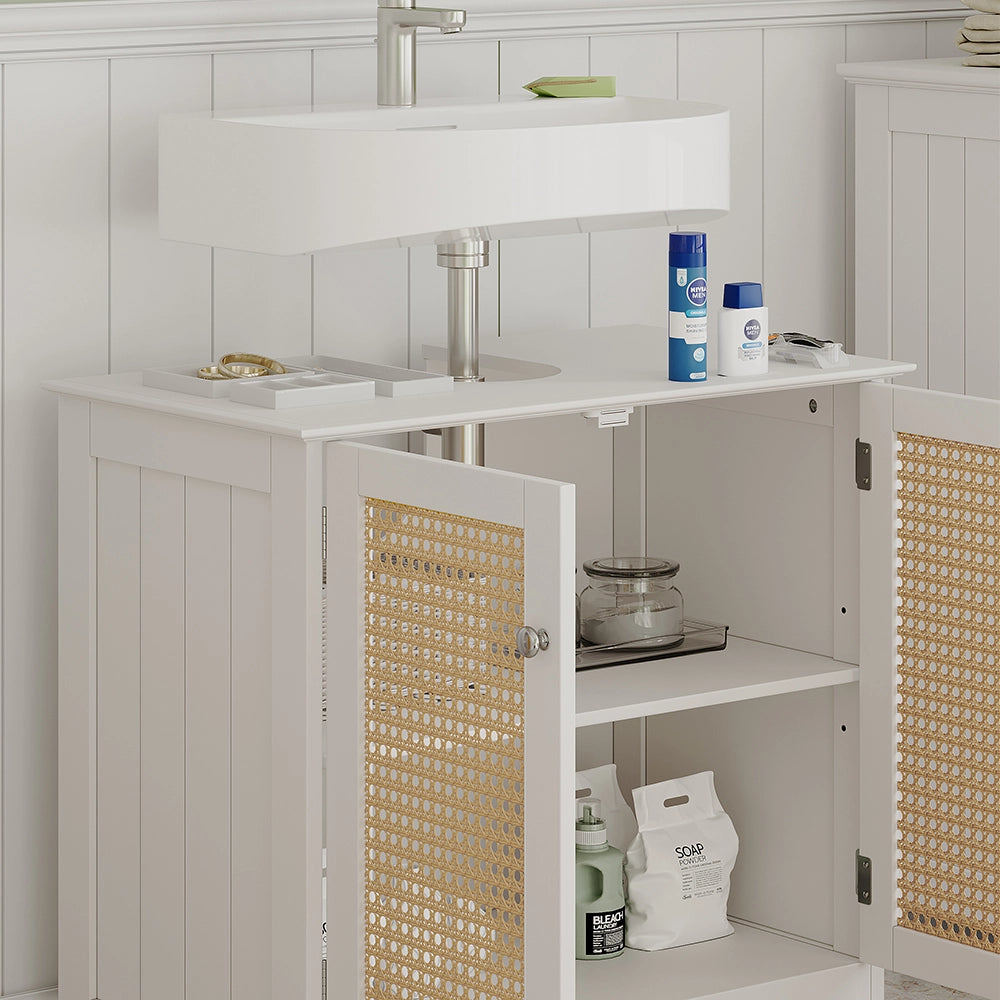 Vicco Mobile sottolavabo per bagno Bianco 60 x 58 cm con 2 porte