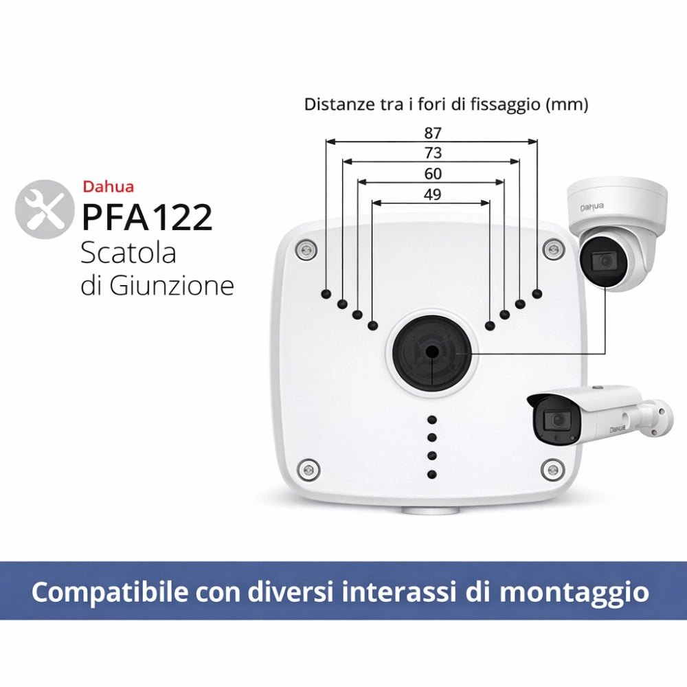 Scatola di giunzione impermeabile dahua dh-pfa122 per videosorveglianza
