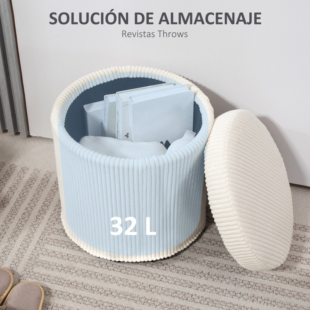 Pouf rotondo imbottito in velluto con struttura in metallo ¨C Zephmum ¨C Beige ?40x41 cm
