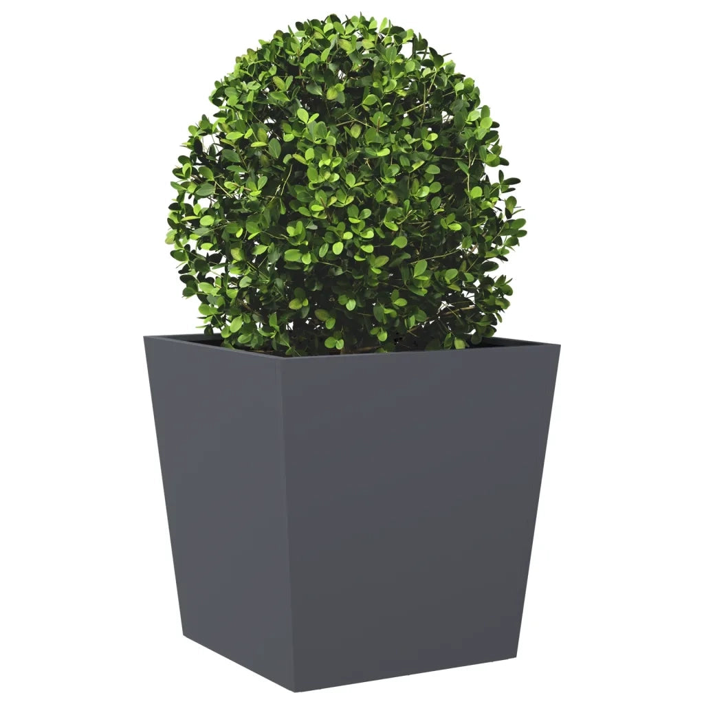 Fioriera | Cassetta per fiori | Vaso da Giardino Antracite 50x50x50 cm in Acciaio