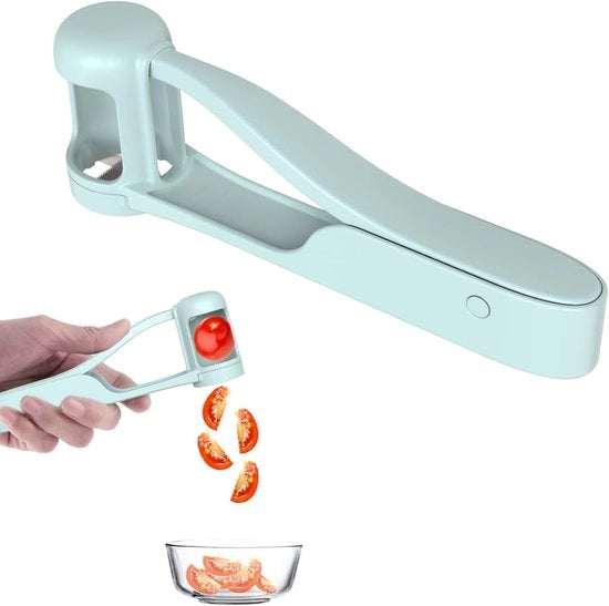 Strumento per tagliare frutta in acciaio inossidabile - Utensile per la cucina - Adatto per bambini - Taglia fragole/melanzane