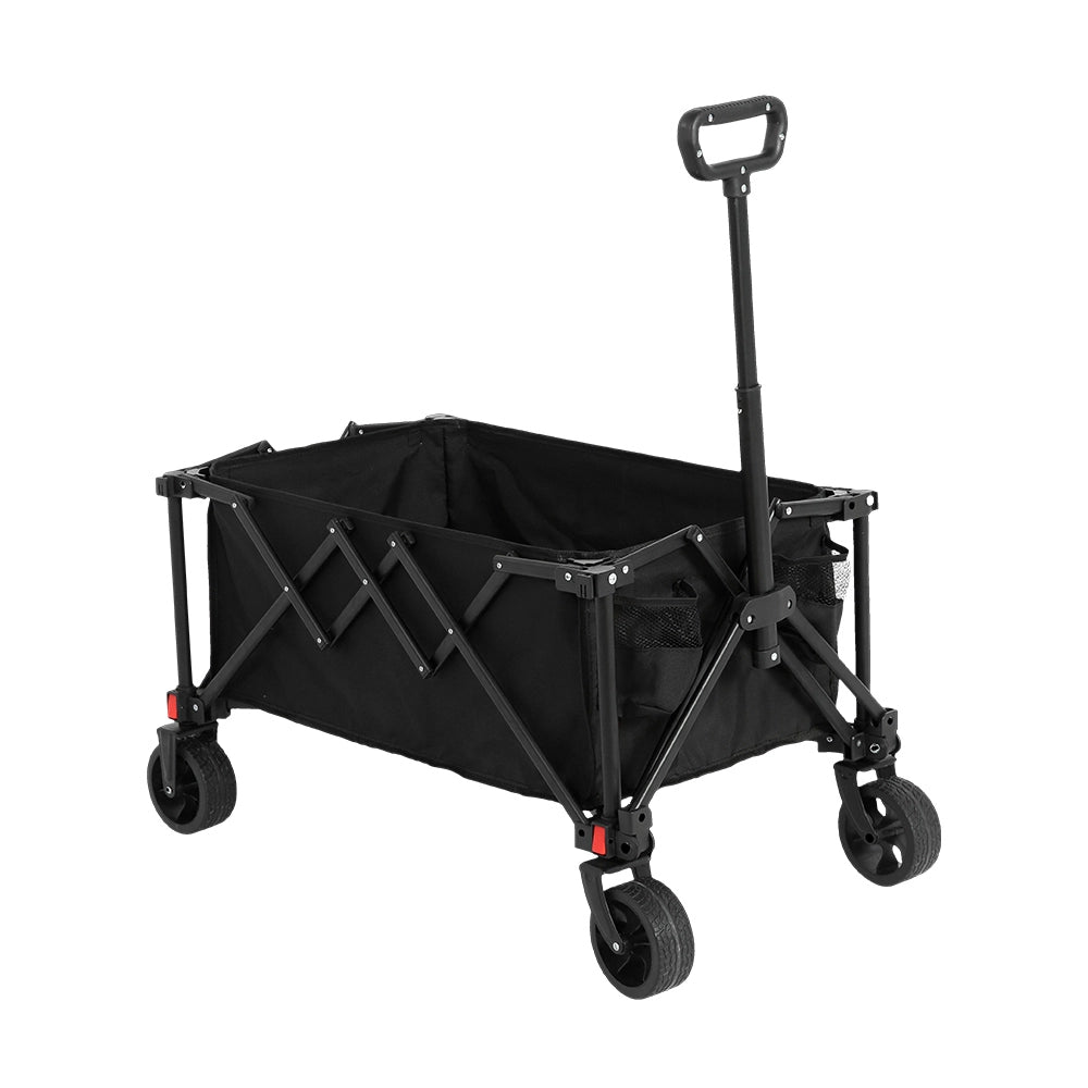 Carrello pieghevole robusto - Xylo - Nero - Ruote tutto terreno manico regolabile