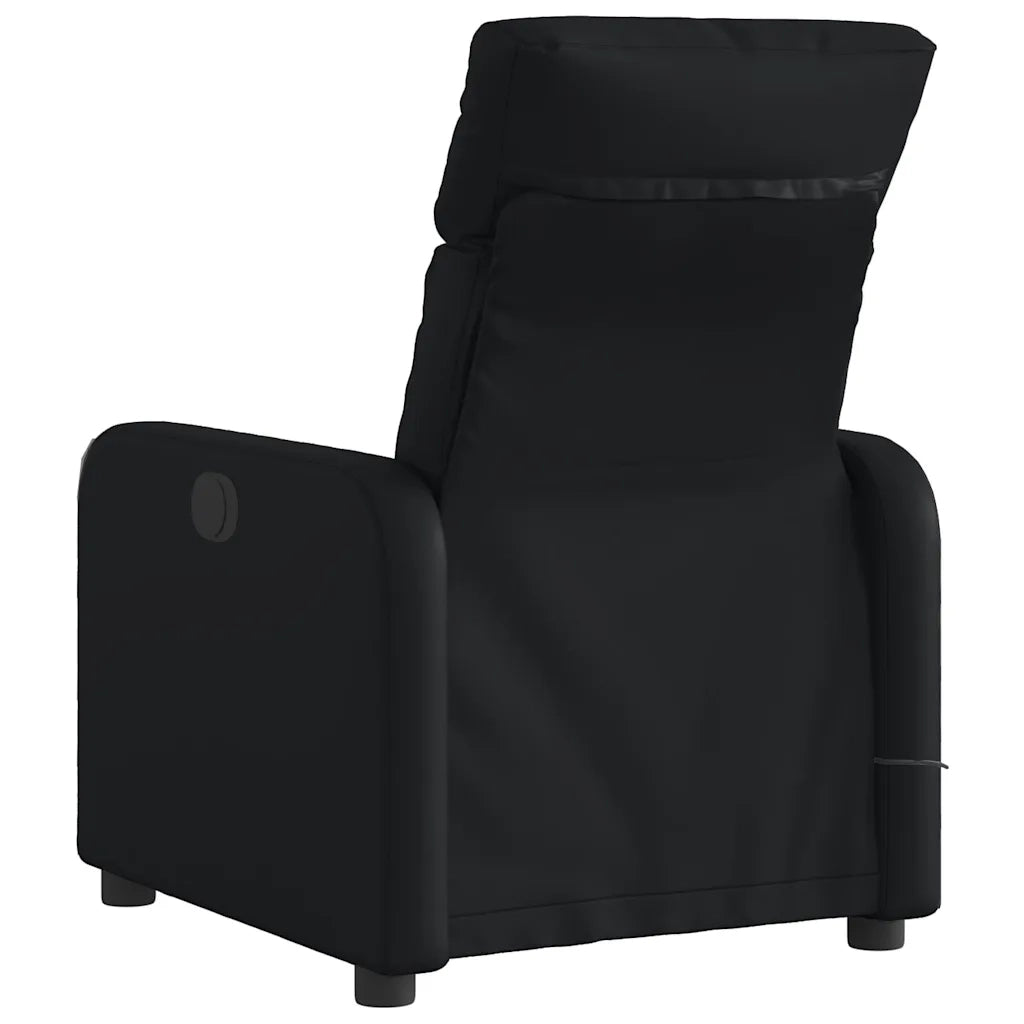 Poltrona Massaggiante | Sedia Relax Reclinabile Elettrica Nera in Similpelle
