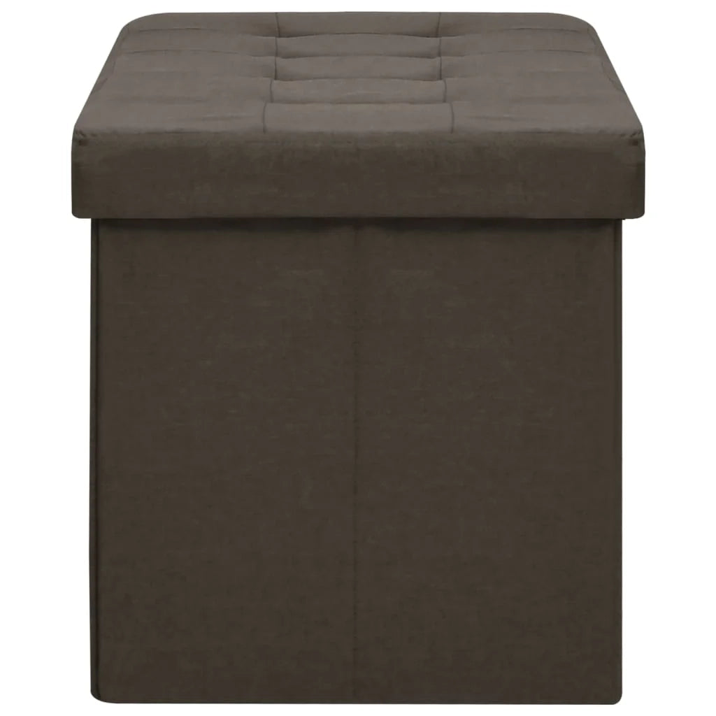 Panca contenitore pieghevole 110 x 38 x 38 cm marrone scuro lino sintetico 02_0010897