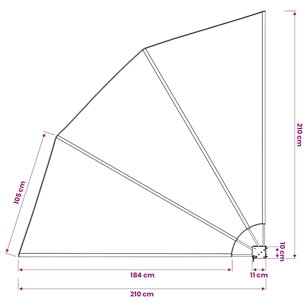 Tenda Laterale per Balcone Pieghevole Crema 210x210 cm 41576