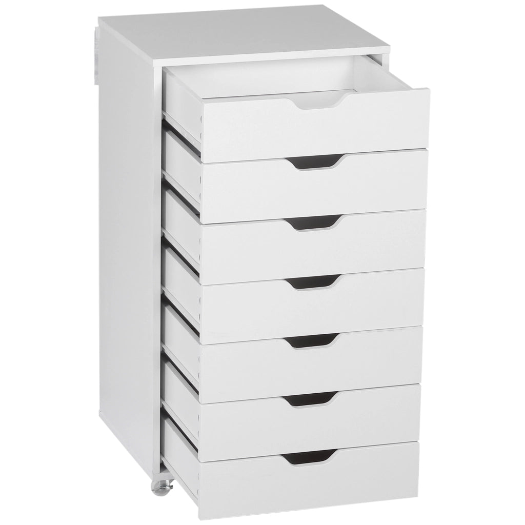 Scrivania con cassetti ¨C zephmum ¨C mobile organizzatore con 7 cassetti, bianco