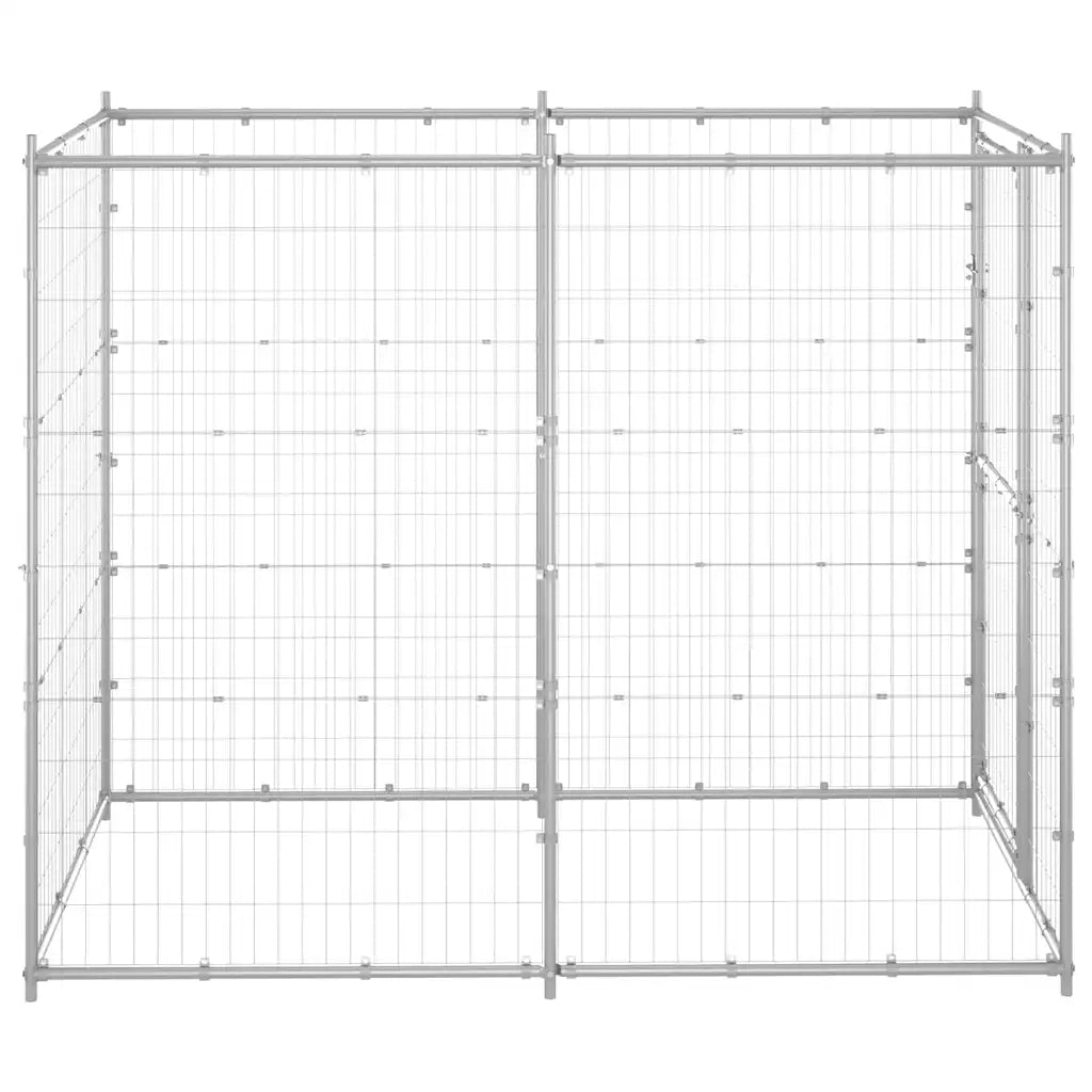 Gabbia per Cani da Esterno in Acciaio Zincato 110x220x180 cm 150801