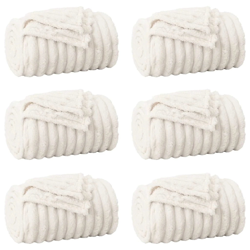 Coperte da Pile 6 pcs Crema 150 x 130 cm Panno