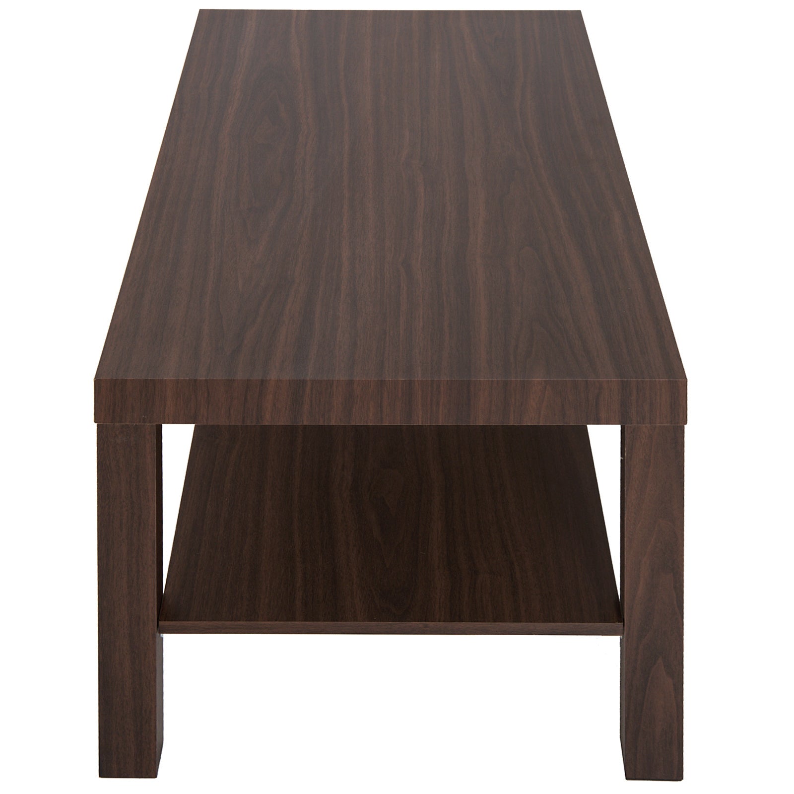 Tavolino Basso in Legno da Soggiorno Noce 90x45x40.5 cm