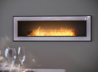 Camino a Bioetanolo da Parete/Incasso 150x49 cm Frame 1500 Bianco con Vetro