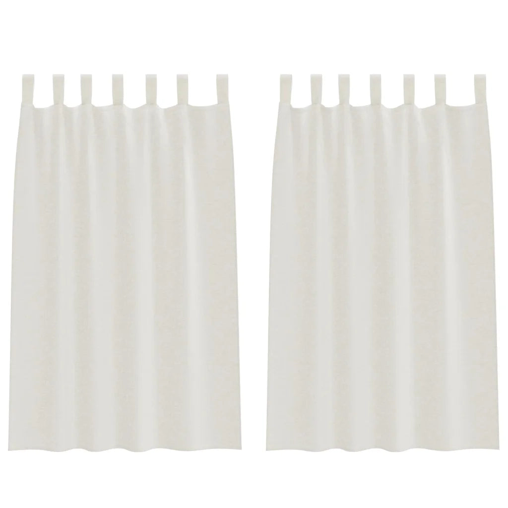 vidaXL Tende con tende 2 pcs Crema Poliestere