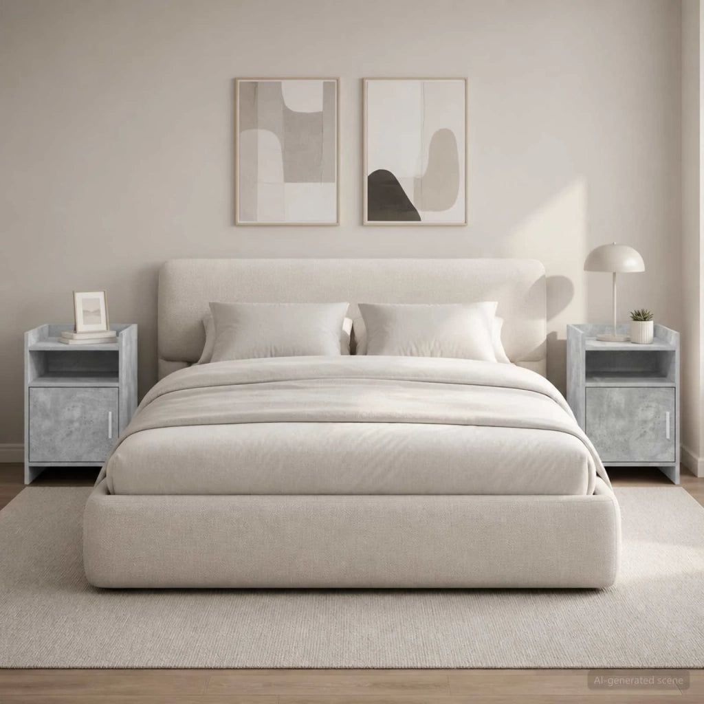 Comodini 2 pz Grigio Cemento 40 x 36 x 60 cm 8011042