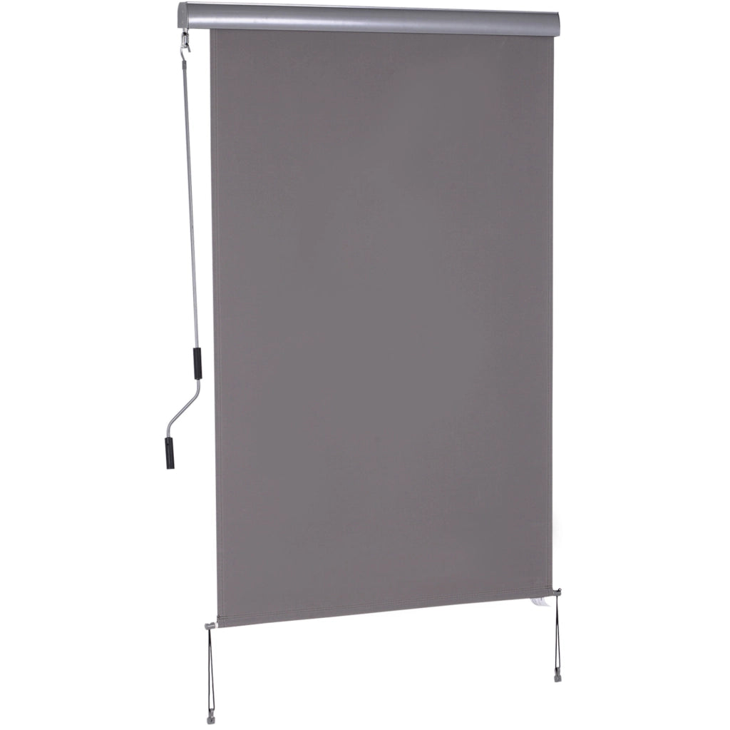 Tenda verticale da balcone grigia in alluminio con tessuto traspirante e protezione UV