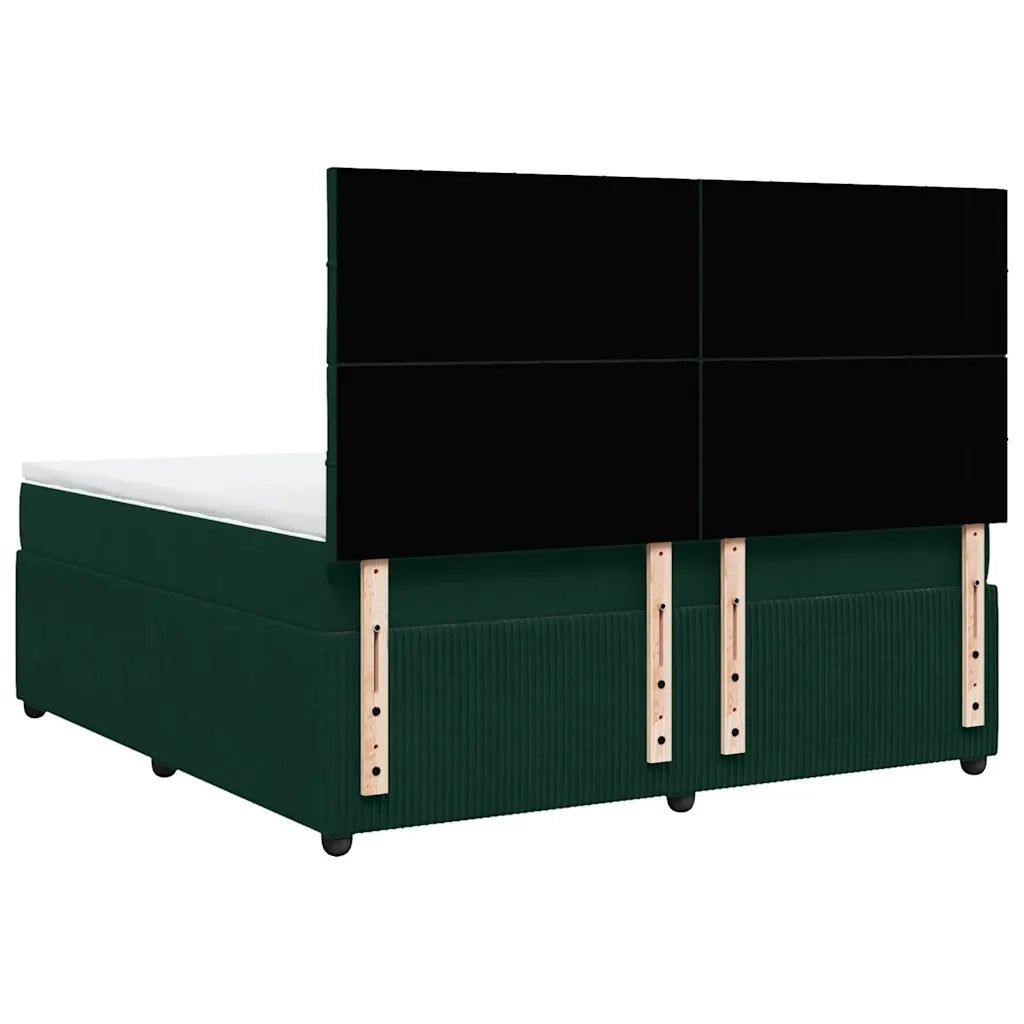Giroletto a Molle con Materasso Verde Scuro 180x200 cm Velluto 3292409