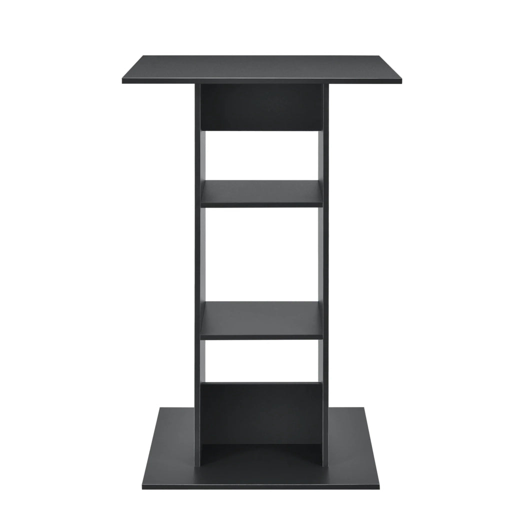 Tavolo da bar bistrot con 3 ripiani portaoggetti 110 cm grigio scuro 03_0006195