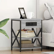 Armadio da Notte con lo scaffale Grigio Sonoma 41 x 31 x 51 cm 859521