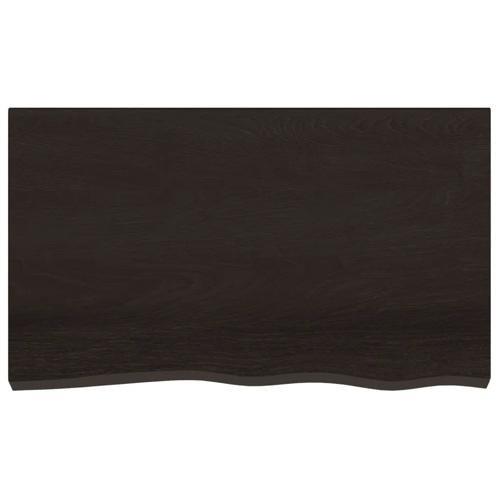 Ripiano Muro Marrone Scuro 100x60x2 cm Massello Rovere Trattato 363809