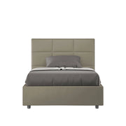 Letto una piazza e mezza contenitore imbottito 130x190 similpelle cappuccino Mika