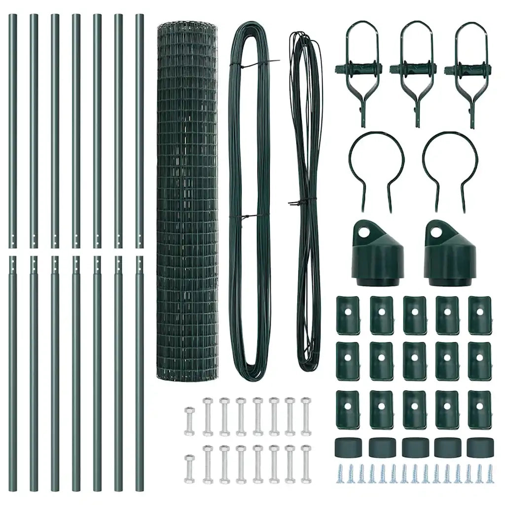 Recinzione con Posto Verde 1,6 x 10 m Acciaio e PVC