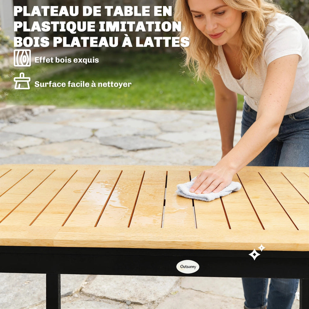 Tavolo da Giardino 6 Persone ¨C zephmum ¨C Legno Composito, Metallo, 127x70cm, Marrone
