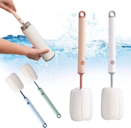 Set di spazzole per bicchieri in 4 pezzi, spazzola per bicchieri, spazzola con pennello con lunga manica, spugna regolabile per pulire calici, tazze e bicchieri, vasi da liquidi, termos.