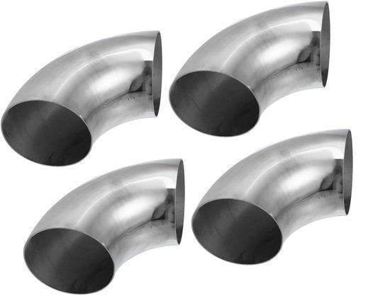 Flessi di scarico in acciaio inossidabile SS304 - 4 pezzi - 90 gradi - 1,5 mm di spessore - resistente all'ossidazione - duraturo