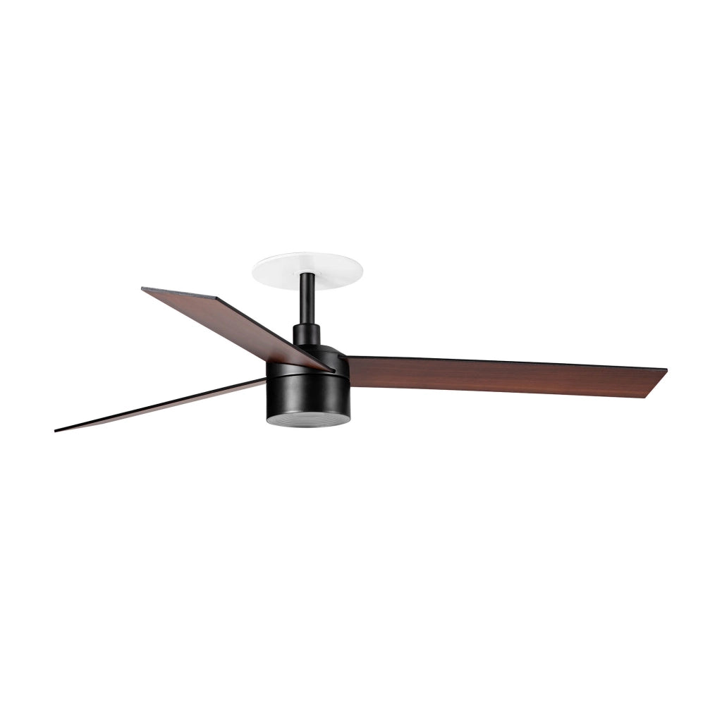 RUDDER RECESSED TEK 3 L Ventilatore nero/noce 2700K