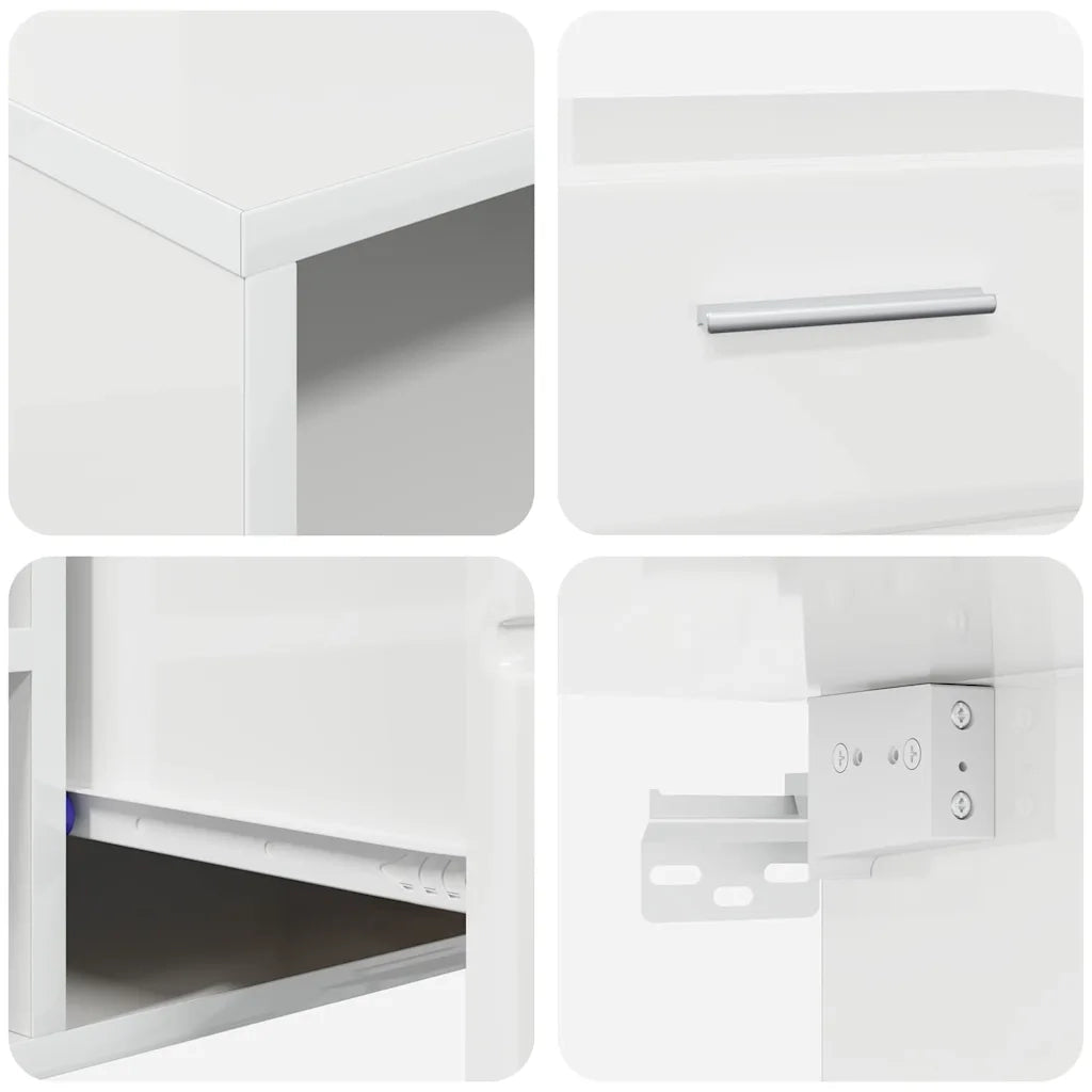 Set mobile TV FLORIN 3 pcs Bianco Lucido Legno multistrato 3397928