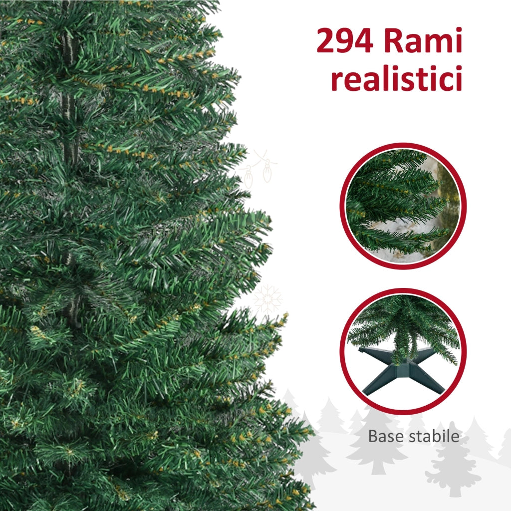 Albero di Natale Artificiale 150 cm 294 Rami Folti Verde