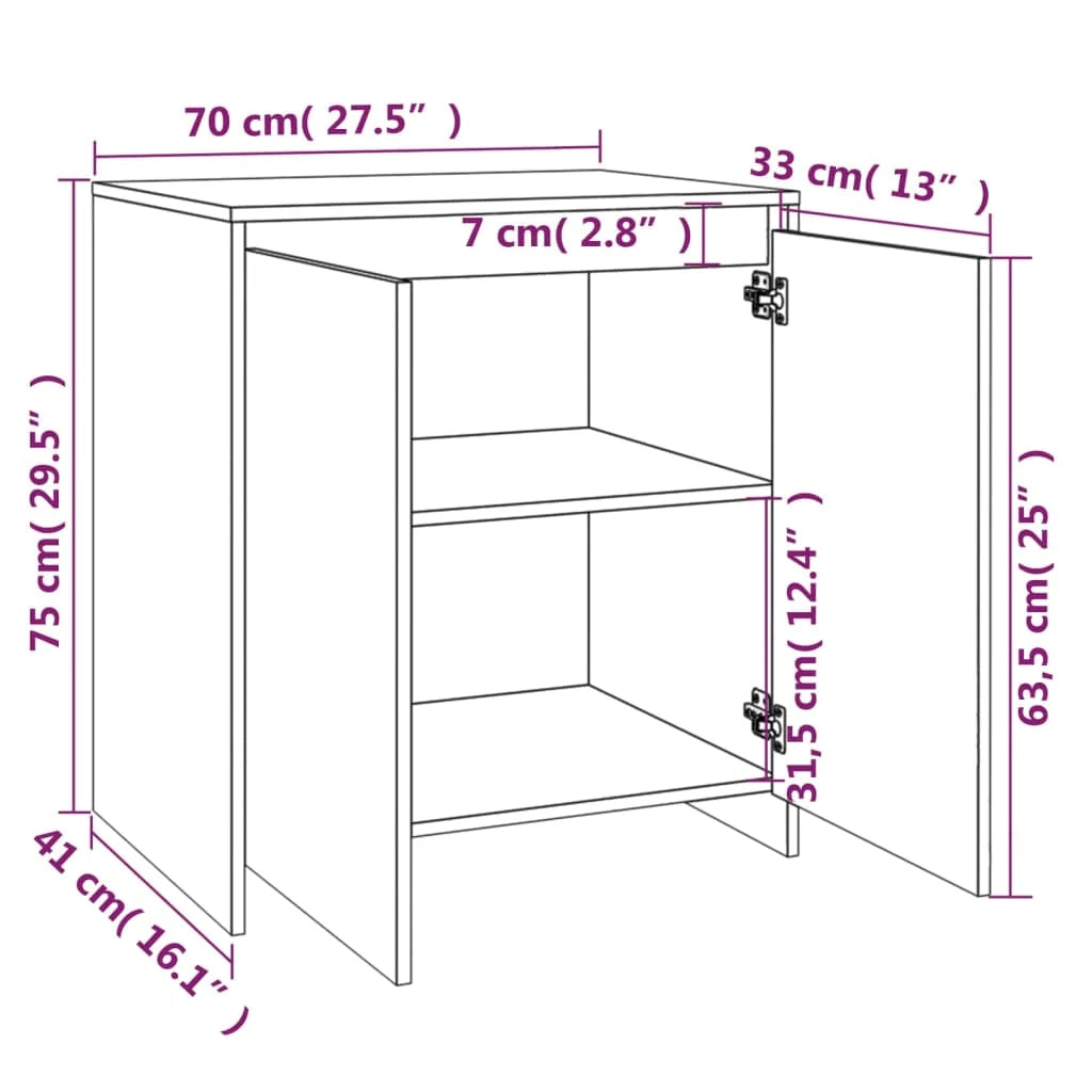 Buffet credenza cassettiera armadio mobile contenitore organizer per cucina soggiorno salotto 70 x 41 x 75 cm legno ingegnerizzato grigio 02_0032090
