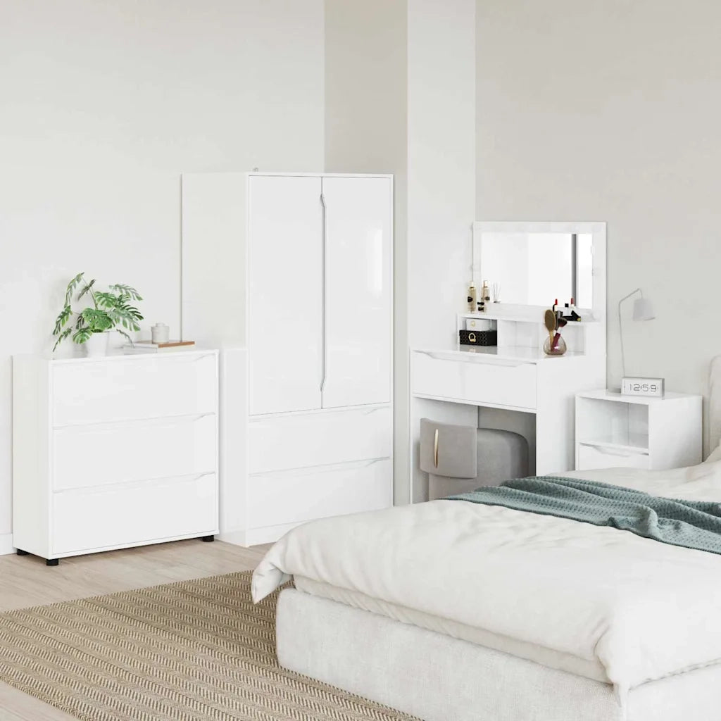 Armadio Bianco Lucido 80 x 31 x 81 cm Legno multistrato
