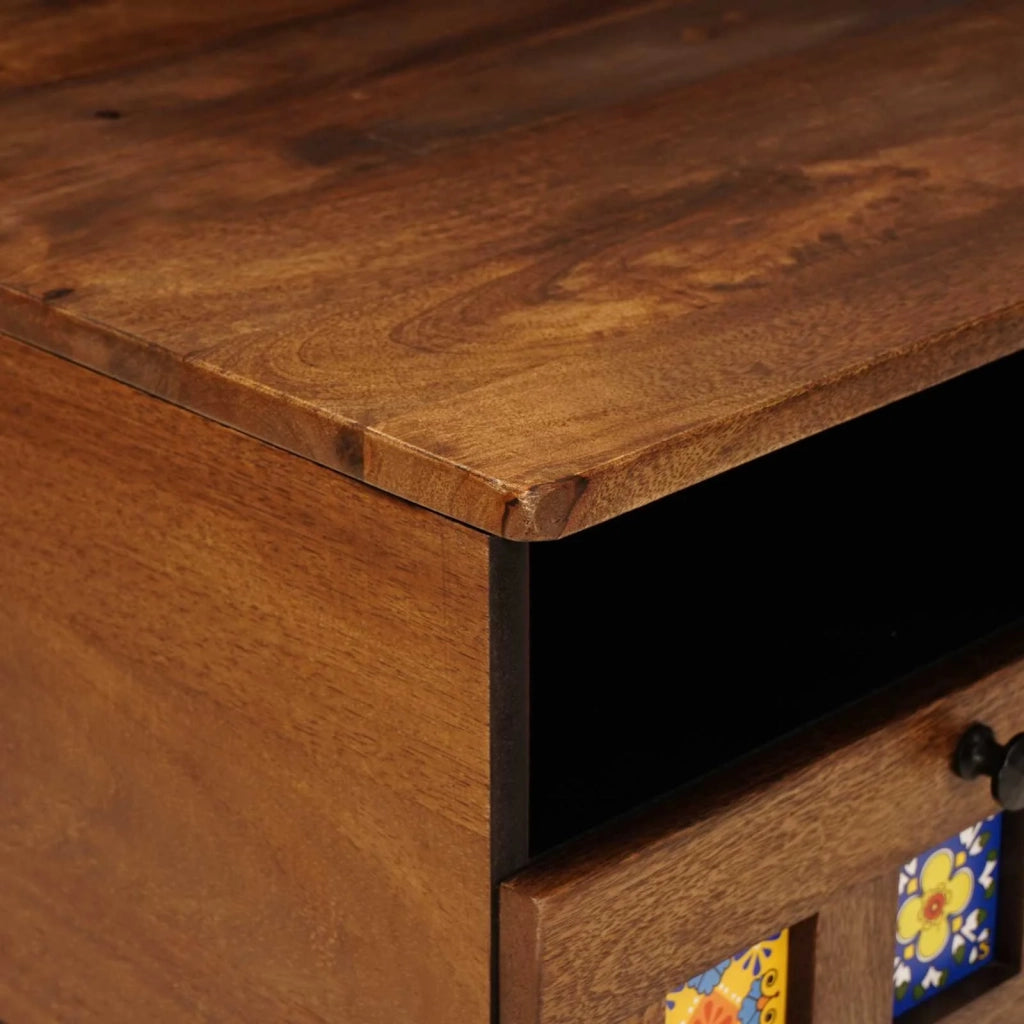 Mobile TV-Credenza per TV Noce 70 x 33 x 46 cm Legno di mango massello