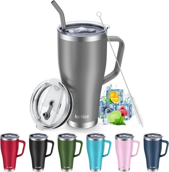 Isolante per caffè a rete con coperchio - 850ml beaker in acciaio inossidabile per caldo e freddo