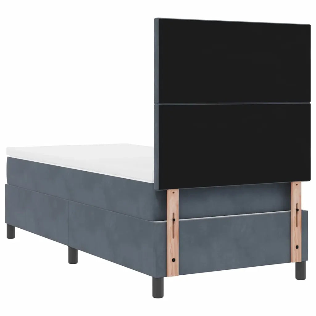 Letto a Sorgente LED Grigio scuro 90 x 200 cm Velluto 3343353