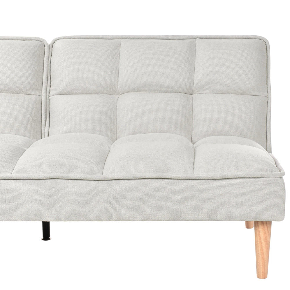 Divano letto Bianco Sporco Easy Clean Tessuto 3 posti reclinabile Schienale trapuntato Divano letto semplice Click-Clack