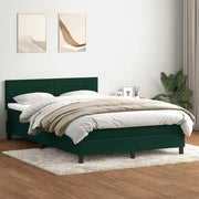 vidaXL Giroletto a Molle con Materasso Verde Scuro 160x220 cm Velluto