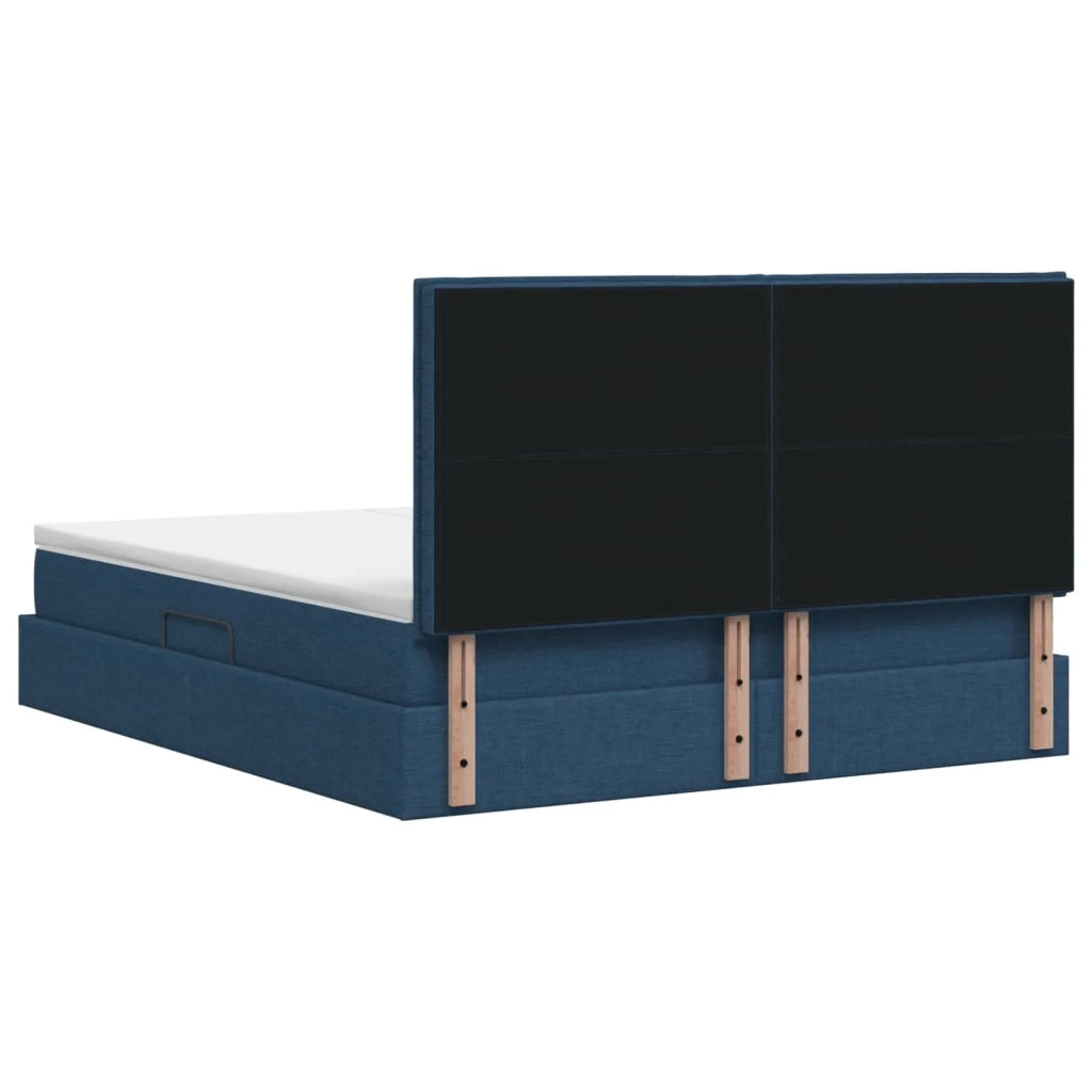 Letto con contenitore LED e materasso Blu 180 x 200 cm Tessuto 3460247