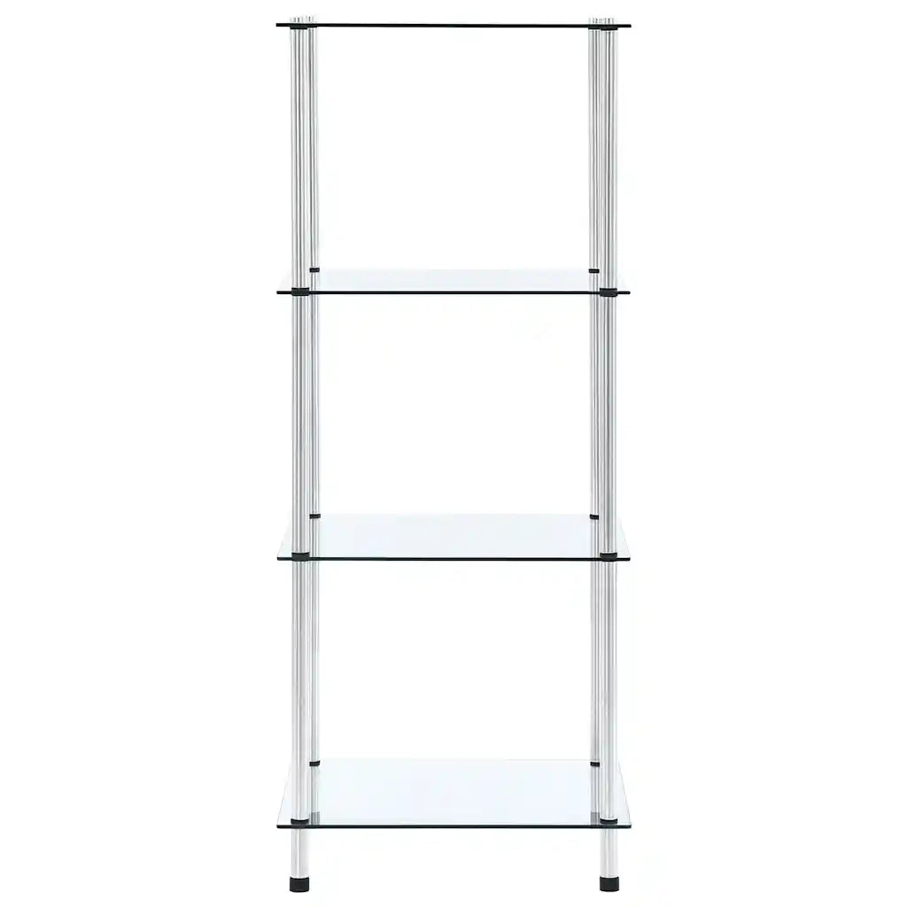 Scaffale a 4 Livelli Trasparente 40x40x100cm in Vetro Temperato CFW6838125