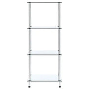 Scaffale a 4 Livelli Trasparente 40x40x100cm in Vetro Temperato CFW6838125