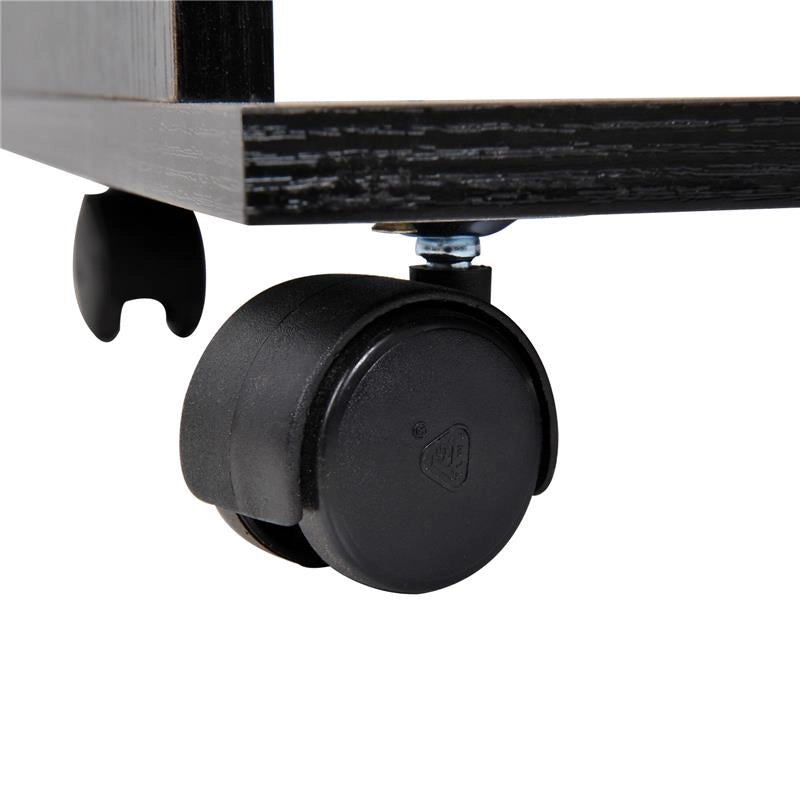 ARMADIO GUARDAROBA A 5 RIPIANI CON RUOTE E BARRE APPENDIABITI 120X40X128CM NERO