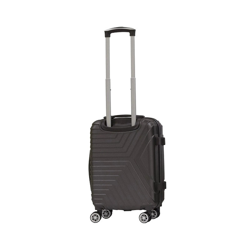 Trolley valigia in ABS rigido, 4 doppie ruote grigio, 55x40x20cm Lisabo