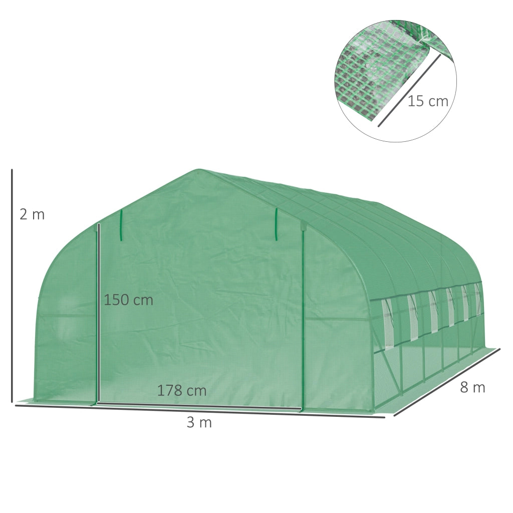Serra da giardino tunnel ¨C zephmum ¨C verde 8x3x2 m