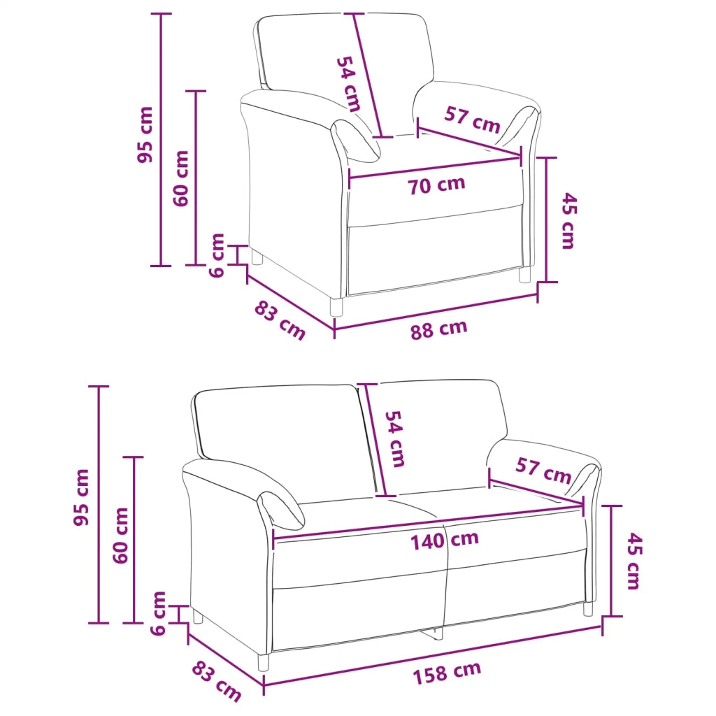 Set di divani 2 pz Blu Velluto 3424908