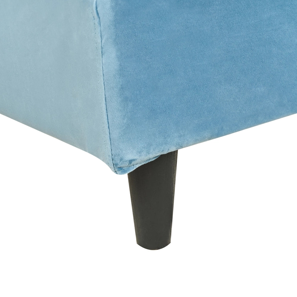 Fodera per telaio letto in velluto azzurro 90 x 200 cm Sfoderabile Lavabile stile retrò
