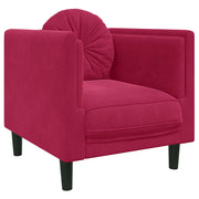 Poltrona | Sedia Relax con Cuscino Rosso Vino in Velluto