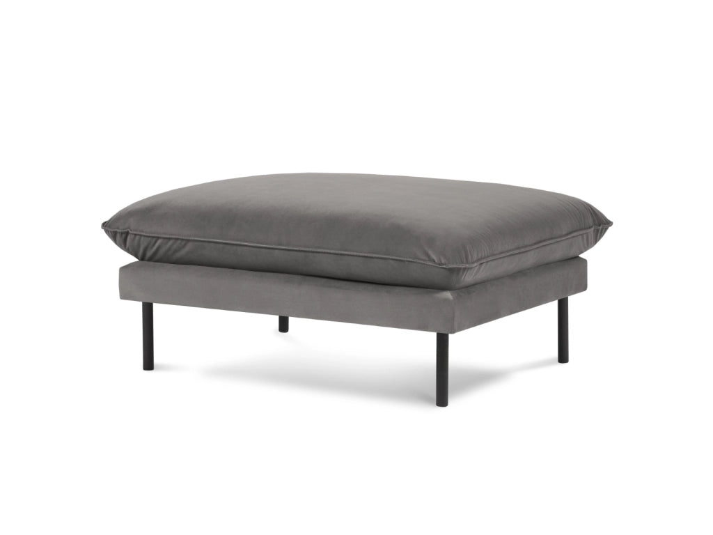 Cosmopolitan Design - Pouf "Vienna" in velluto grigio chiaro 