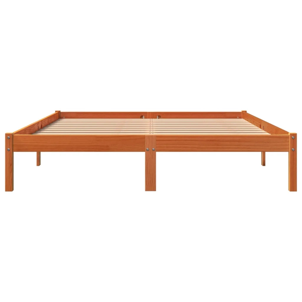Giroletto senza Materasso Marrone Cera 150x200 cm Legno di Pino 844860