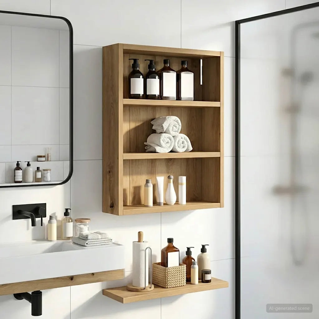 Armadio da bagno a muro Rovere Artigianale 40 x 10 x 50 cm