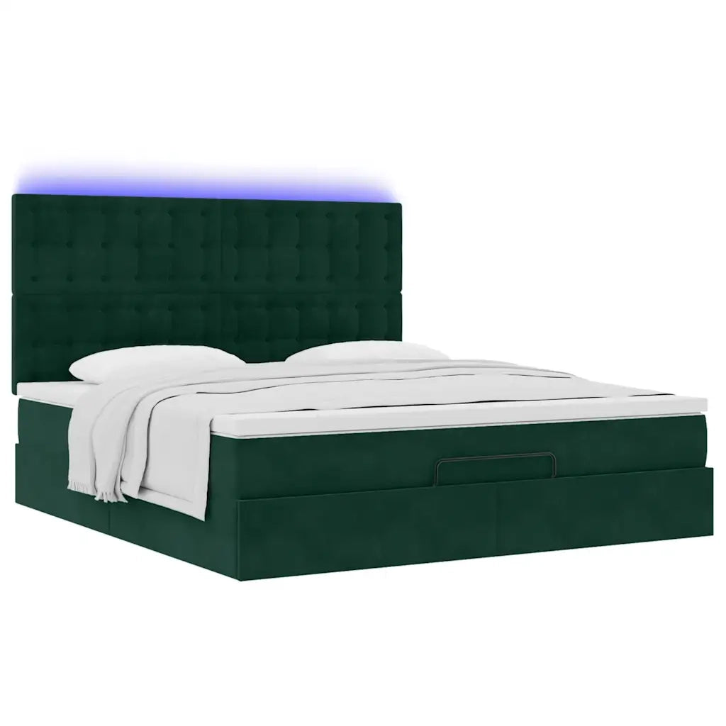Struttura Letto Pouf con Materassi 160x200 cm Velluto 3314477