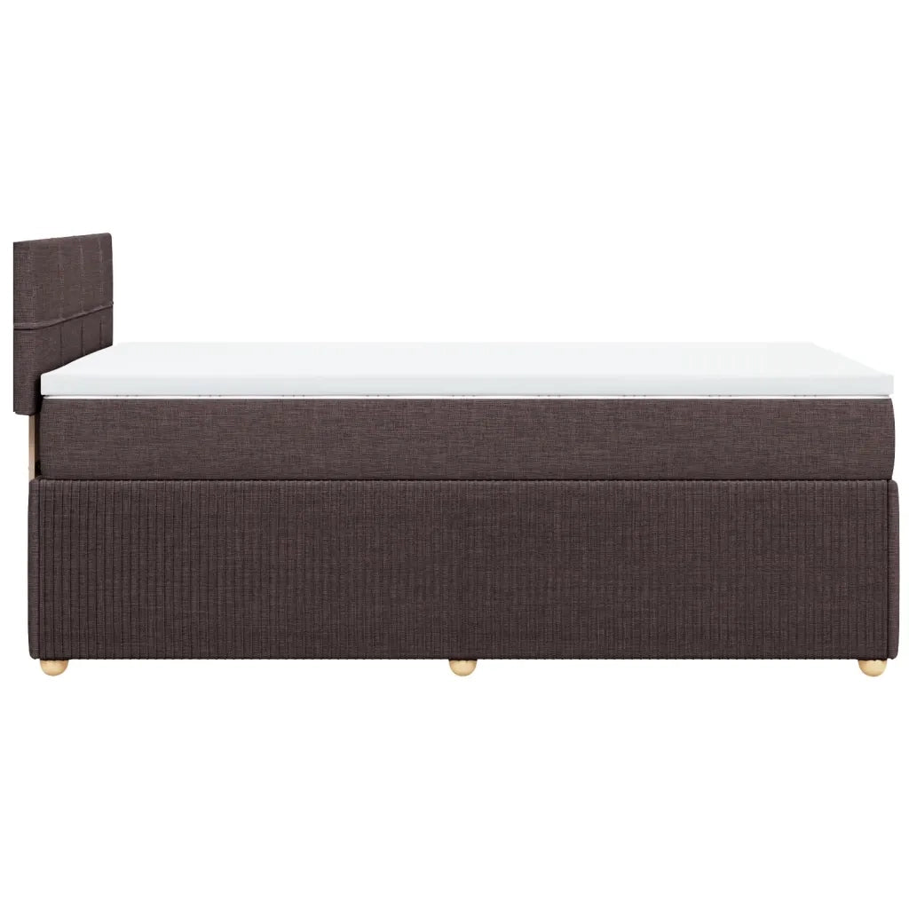 Giroletto a Molle con Materasso Marrone Scuro 80x200 cm Tessuto